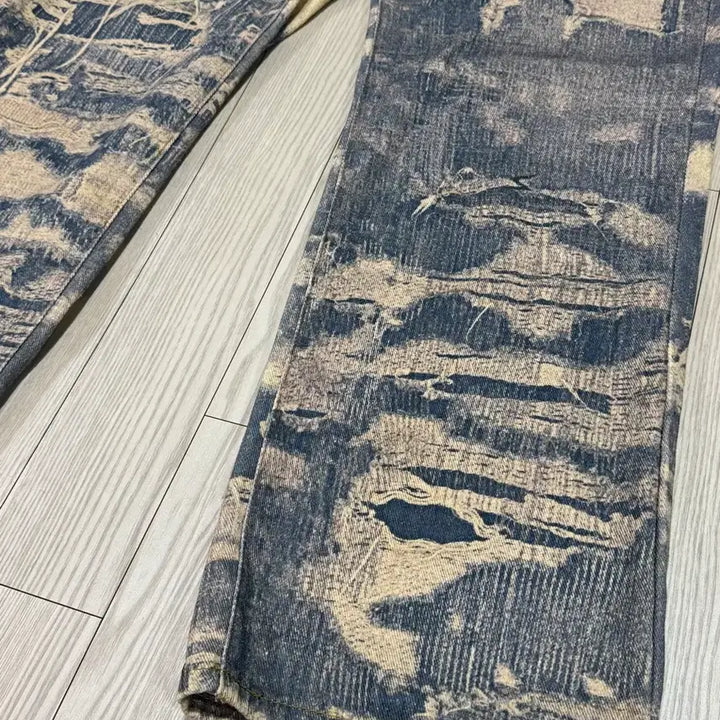 [BUNJANG] Cotton Denim Pattern Pants Size 33 / 패턴 코튼 데님스타일 팬츠 사이즈33 미사용