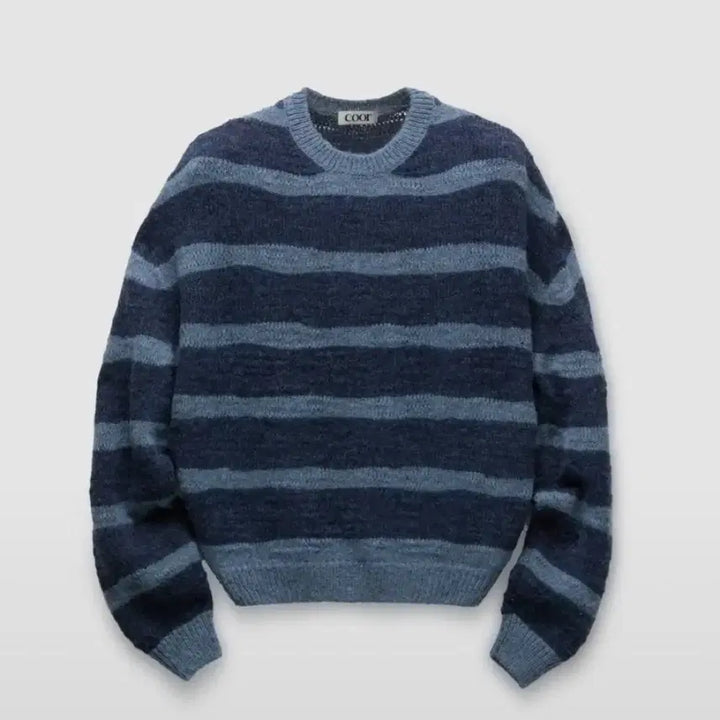 [BUNJANG] S Coor Hairly Stripe Knit (Blue) / [S] 쿠어 헤어리 스트라이프 니트 (블루)