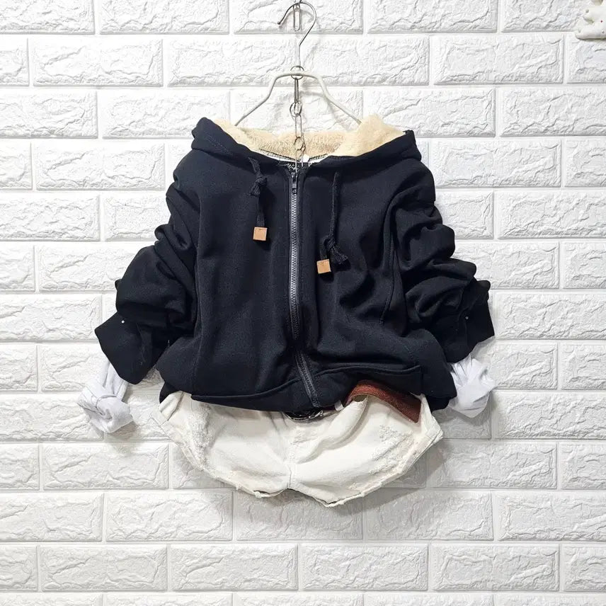 [BUNJANG] Black Hooded Zip-Up Jacket / 후드 집업