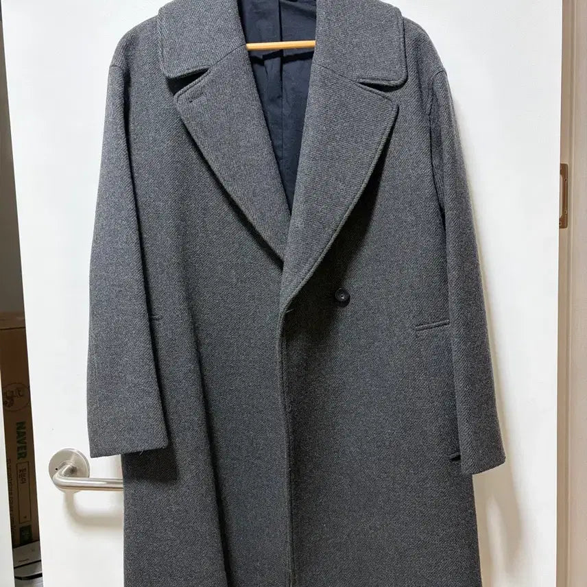 [BUNJANG] COS Wool Blend Herringbone Peacoat / COS/ 울 혼방 헤링본 반코트