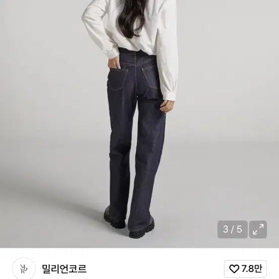 [BUNJANG] Millioncor S Semi-Wide Denim Jeans / S 밀리언코르 청바지