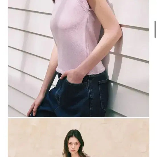 [BUNJANG] 론론 Square Neck Short Sleeve Knit Top Purple / 론론 스퀘어넥 반팔 니트 퍼플