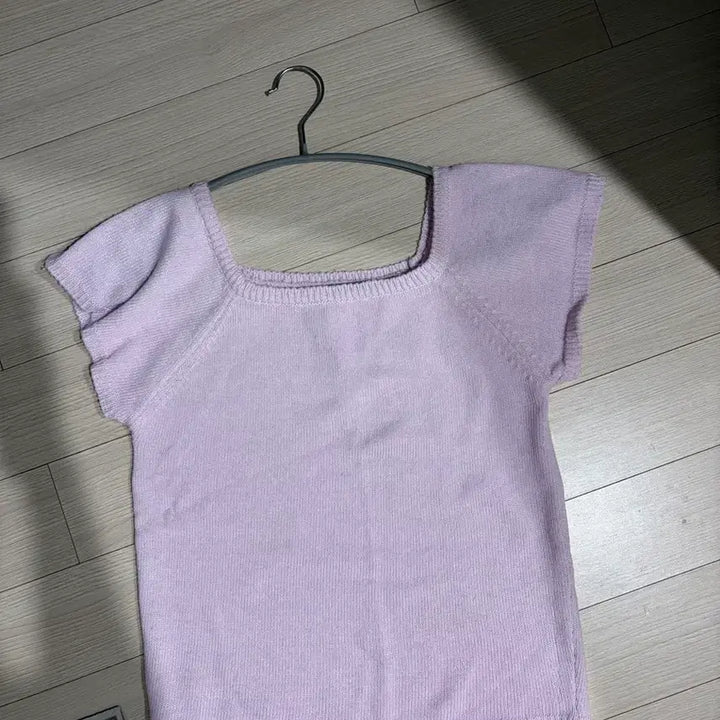 [SOLD OUT] 론론 스퀘어넥 반팔 니트 퍼플
