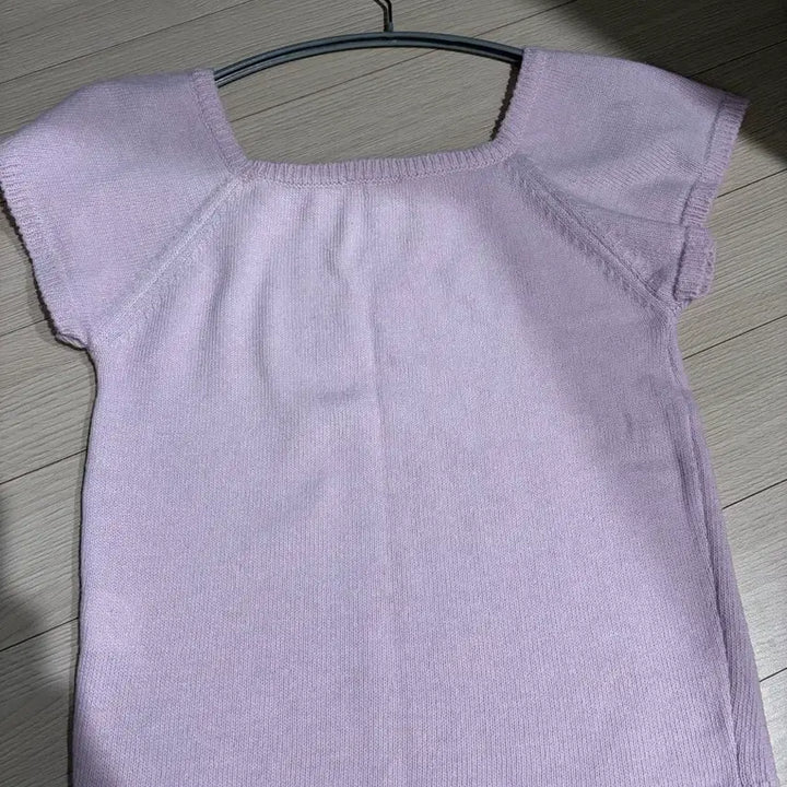 [SOLD OUT] 론론 스퀘어넥 반팔 니트 퍼플