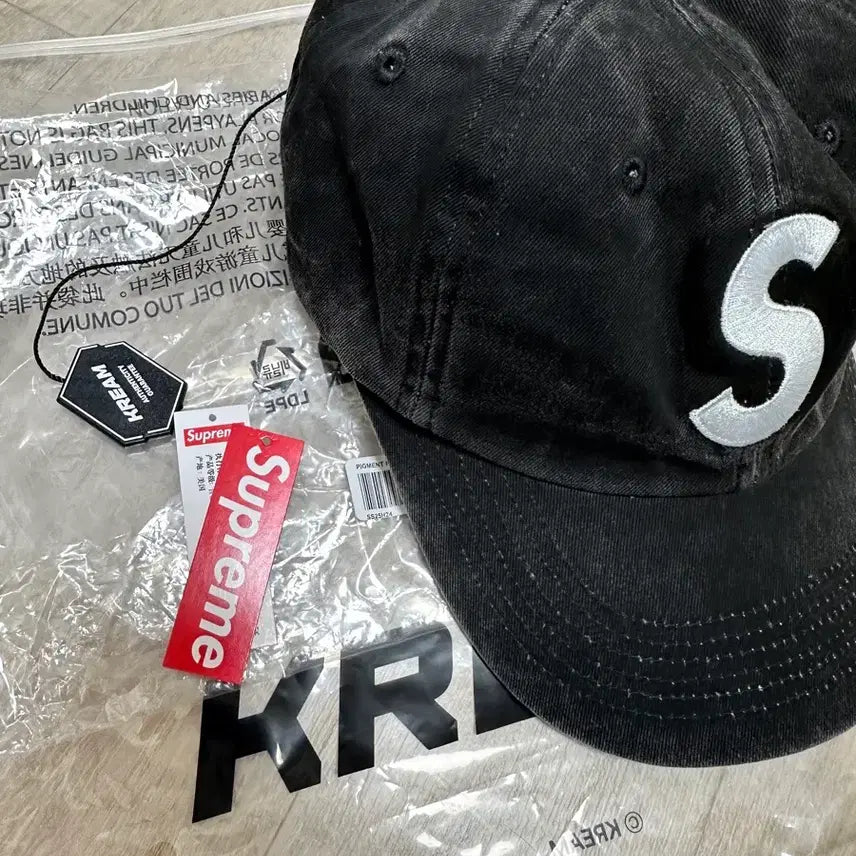 [BUNJANG] Supreme S Logo Black Cap / 슈프림 S로고 볼캡 블랙 KREAM택포함