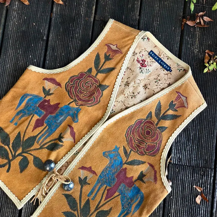 [BUNJANG] Polo Ralph Lauren Hand-Painted Western Vest / 폴로 랄프로렌 핸드패인팅 웨스턴 베스트