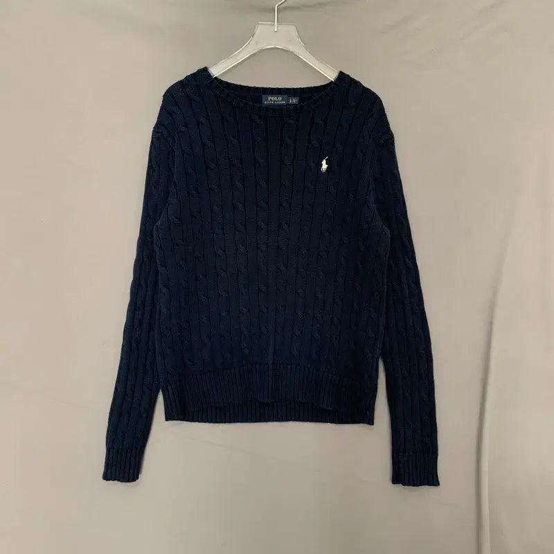 [BUNJANG] Women's Navy Cable Knit Sweater / L 폴로랄프로렌 여성 네이비 꽈배기 케이블 니트