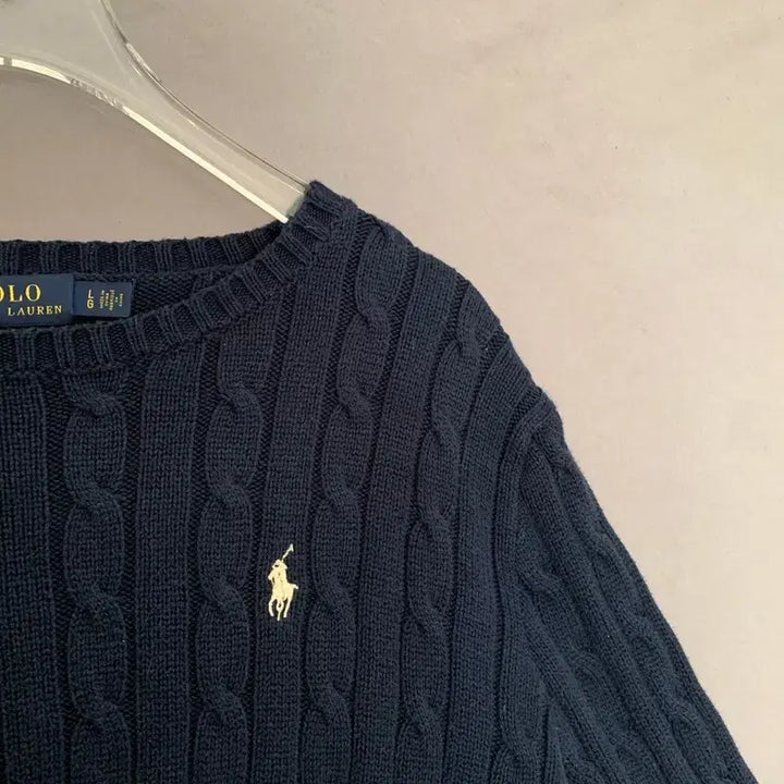 [BUNJANG] Women's Navy Cable Knit Sweater / L 폴로랄프로렌 여성 네이비 꽈배기 케이블 니트