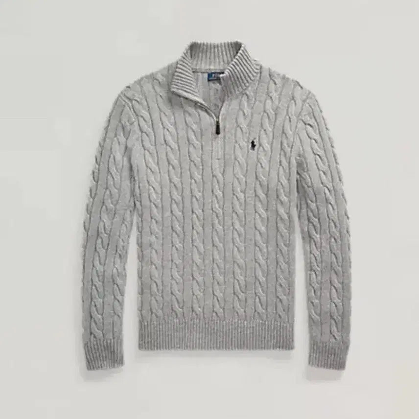 [BUNJANG] Polo Cable Knit Half-Zip Sweater / 새상품/100%정품)) 폴로 꽈배기 반집업 니트