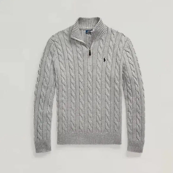 [BUNJANG] Polo Cable Knit Half-Zip Sweater / 새상품/100%정품)) 폴로 꽈배기 반집업 니트