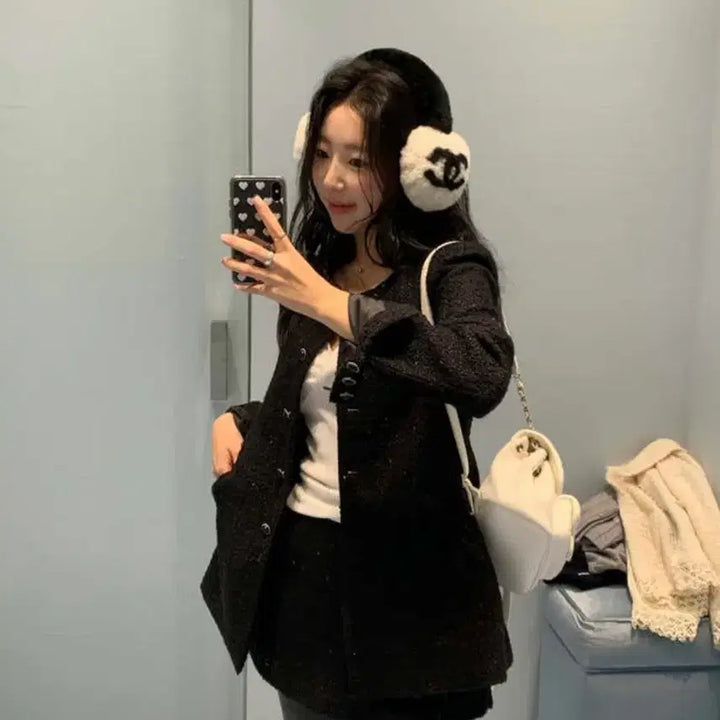 [BUNJANG] Cignature Glitter Tweed Jacket + Skirt Set / 시예 Gliter tweed jacket+skirt 세트