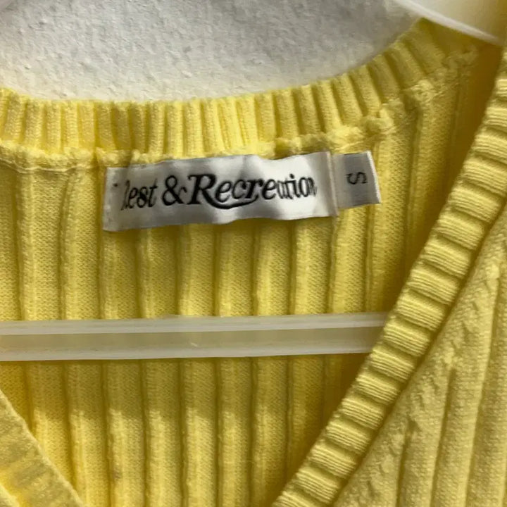 [BUNJANG] Rest & Recreation Yellow Crop Vest S / Rest & recreation 레스트앤레크레이션 옐로 크롭 조끼 S