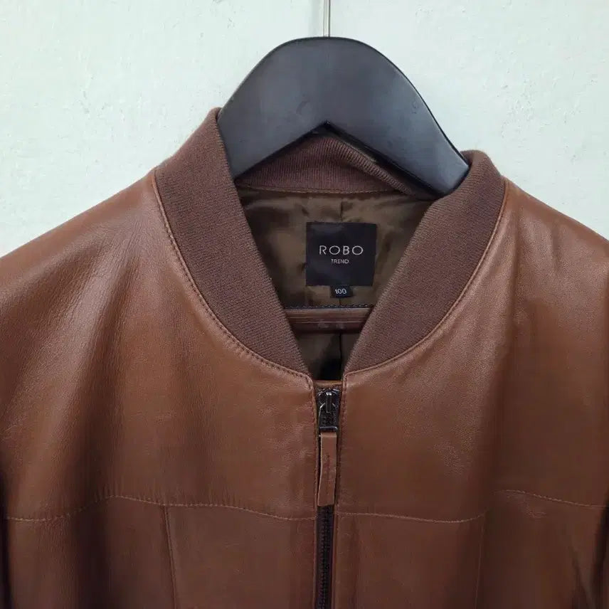 [BUNJANG] ROBO TREND Leather Bomber Jacket / 천연 양가죽 남성 봄버