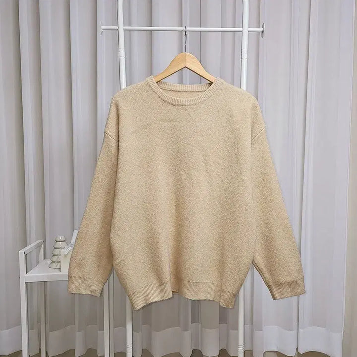 [SOLD OUT] (무료배송)핏감이 너무 예쁜 루즈핏 라운드넥 니트_베이지