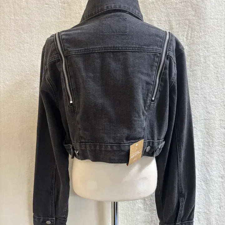 [BUNJANG] Black Cropped Denim Jacket / 봄 가을 흑청 크롭 청자켓 데님자켓