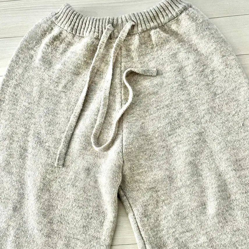 [BUNJANG] Amy Beige Wide Pants / AMY 니트 베이지 와이드 팬츠