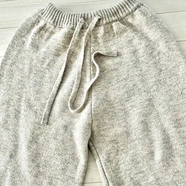 [BUNJANG] Amy Beige Wide Pants / AMY 니트 베이지 와이드 팬츠