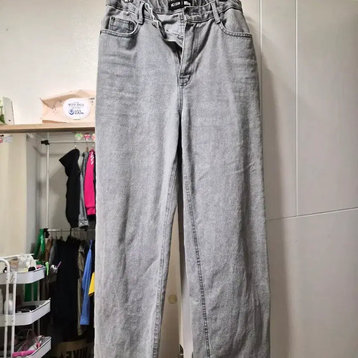 [BUNJANG] Gray Wide Denim Pants / 그레이 와이드 데님 팬츠