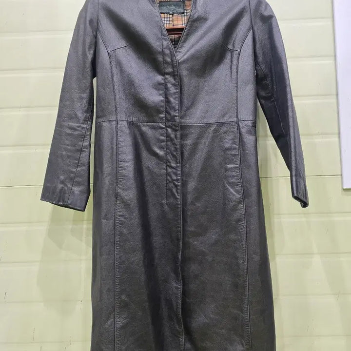 [BUNJANG] RAPISARDI Suede Leather Check Lined Coat / RAPISARDI 체크 안감 소가죽 코트 S