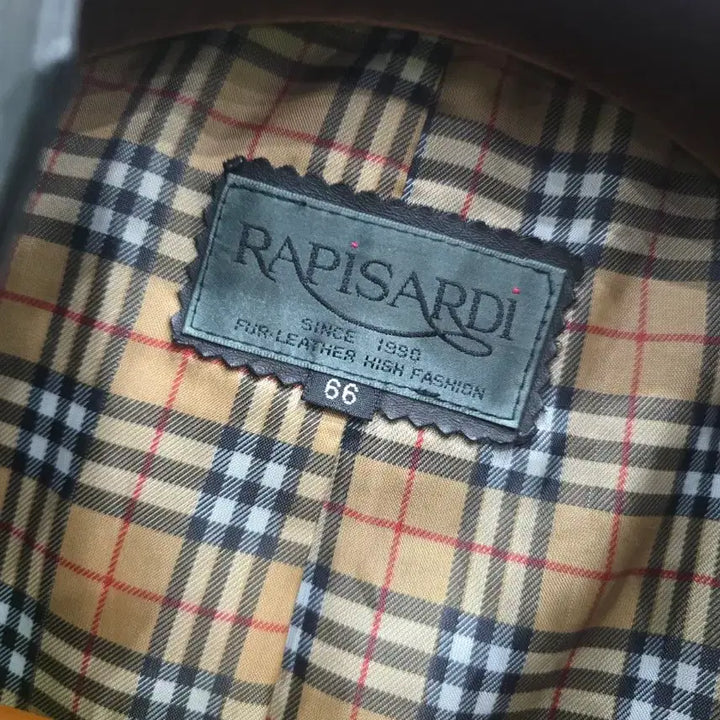 [BUNJANG] RAPISARDI Suede Leather Check Lined Coat / RAPISARDI 체크 안감 소가죽 코트 S
