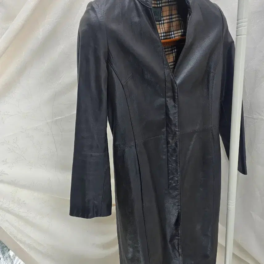 [BUNJANG] RAPISARDI Suede Leather Check Lined Coat / RAPISARDI 체크 안감 소가죽 코트 S