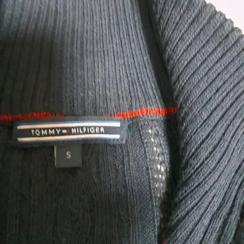 [BUNJANG] Tommy Hilfiger Navy Cable Knit Zip-up Sweater S / 타미힐피거 네이비 꽈배기 니트 집업 S