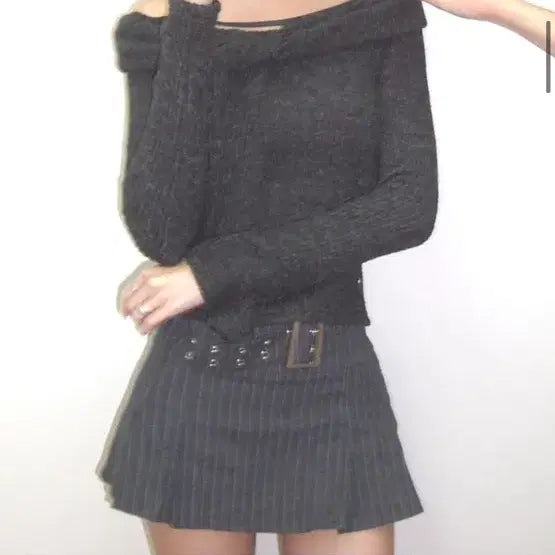 [BUNJANG] Forring Charcoal Knit Sweater / 포어링 니트