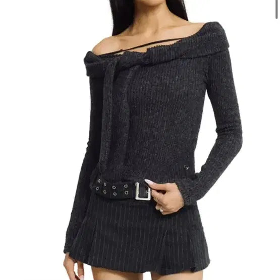 [BUNJANG] Forring Charcoal Knit Sweater / 포어링 니트