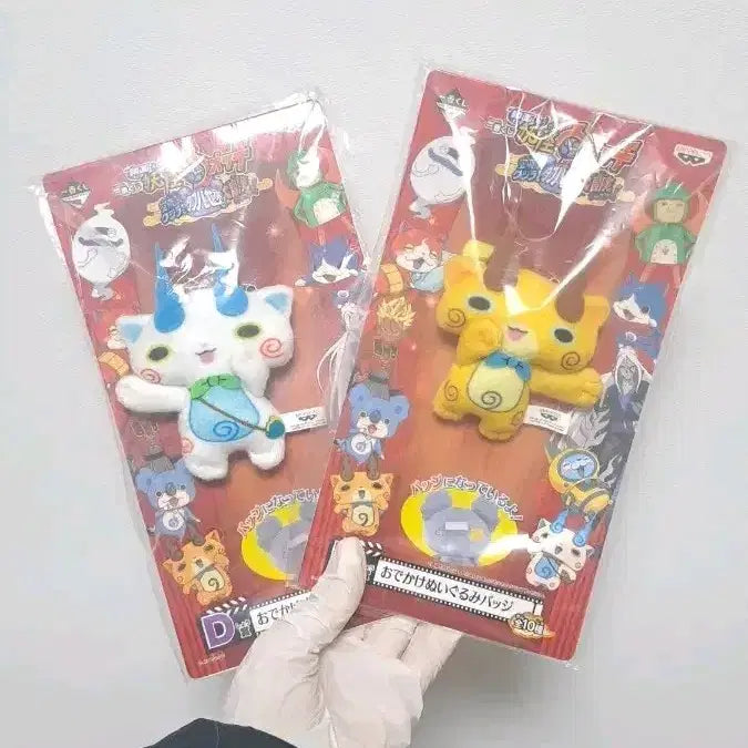 [BUNJANG] Yo-kai Watch Jibanyan, Whisper, Komajiro, Komasan, Hovernyan Plush Badge Set / 요괴워치 인형 배지 뱃지 반프레소 지바냥 백멍이 황멍이 위스퍼 부유냥