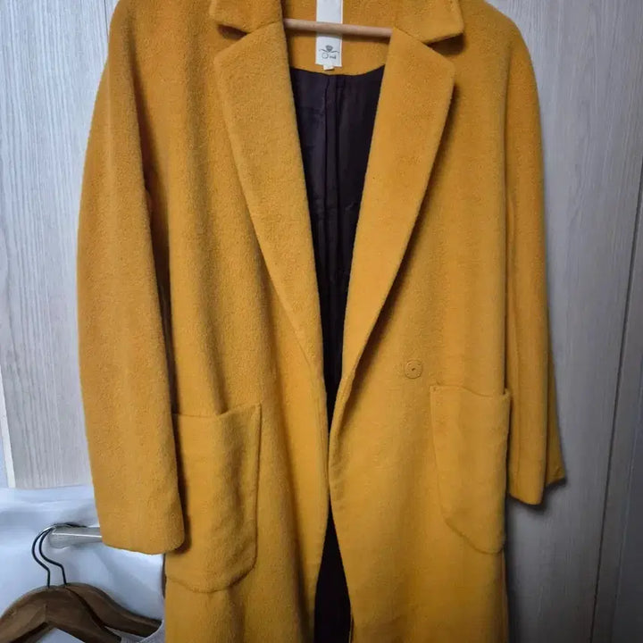 [BUNJANG] O'2nd Mustard Wool Angora Coat / 오즈세컨 머스타드 울앙고라 코트 55-66