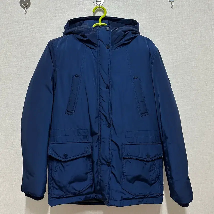 [BUNJANG] EVISU Unisex Hooded Down Padded Jacket Navy (S) / 에비수 패딩 점퍼 남여공용