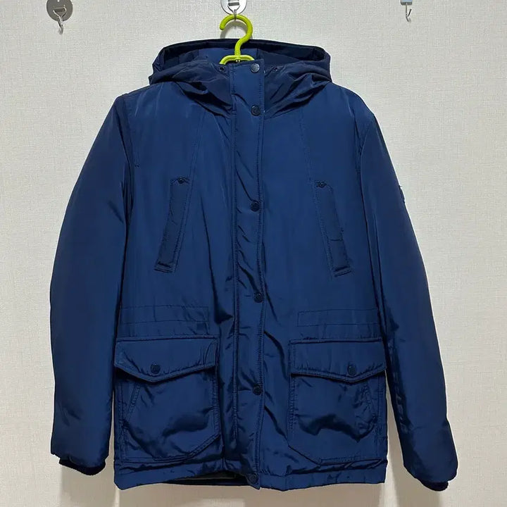 [BUNJANG] EVISU Unisex Hooded Down Padded Jacket Navy (S) / 에비수 패딩 점퍼 남여공용