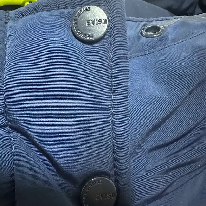 [BUNJANG] EVISU Unisex Hooded Down Padded Jacket Navy (S) / 에비수 패딩 점퍼 남여공용