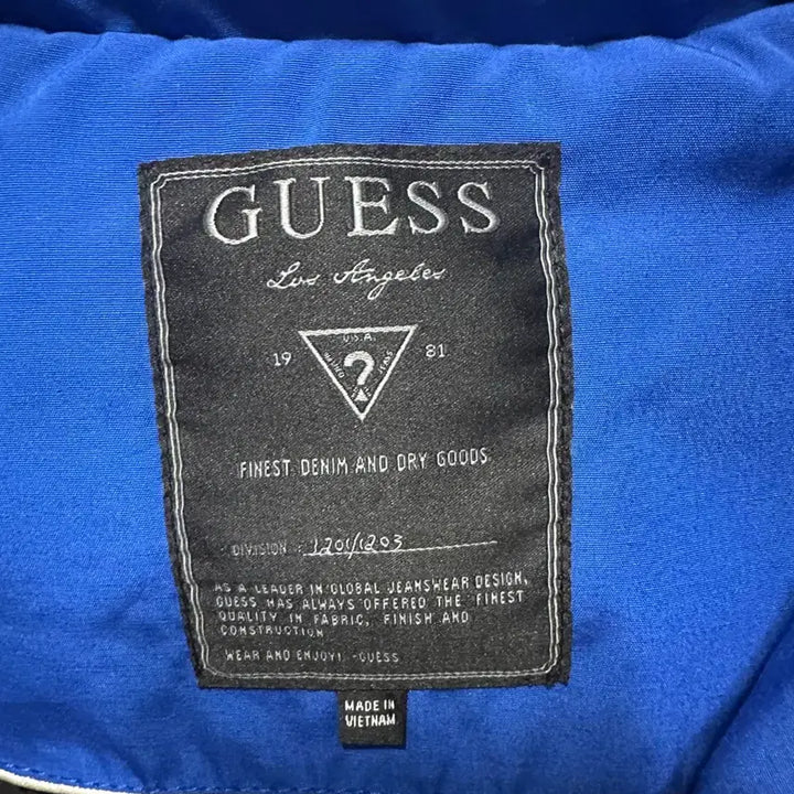 [BUNJANG] GUESS Unisex Blue Duck Down Padded Jumper XS / 게스 패딩 점퍼 남여공용
