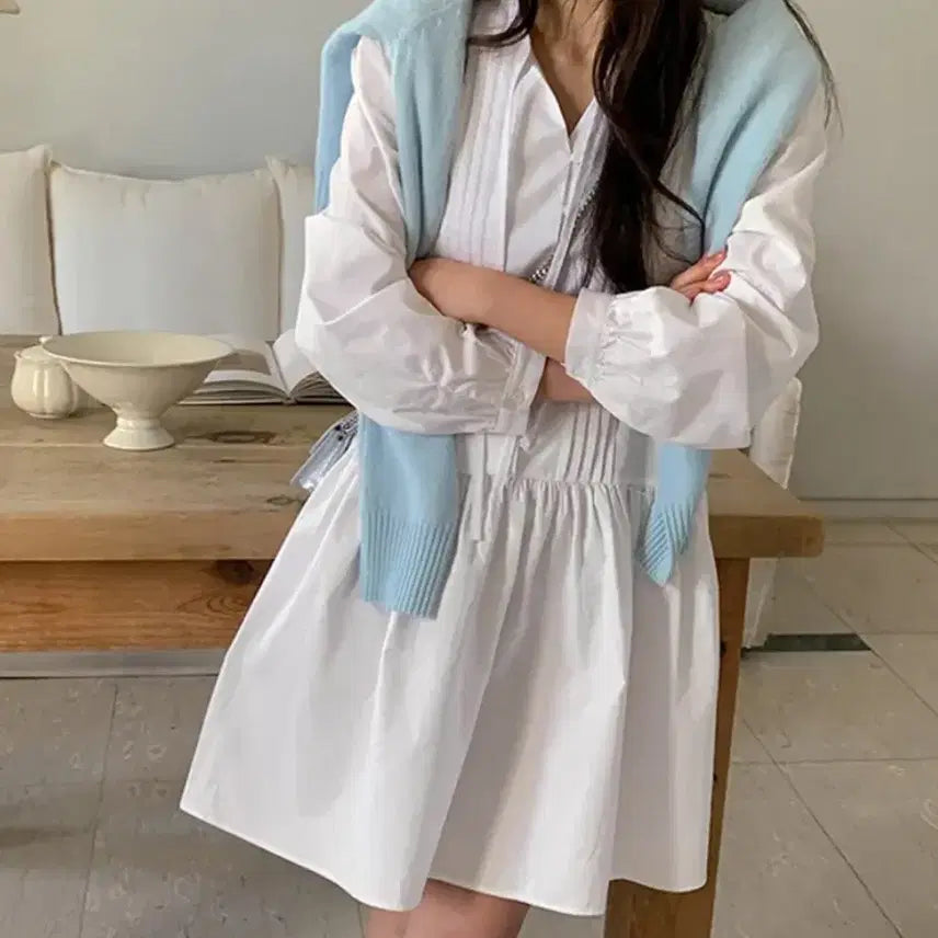 [BUNJANG] French.Of Botti Strap Ruffle Mini Dress / 프렌치오브 보티 스트랩 긴팔 미니 원피스