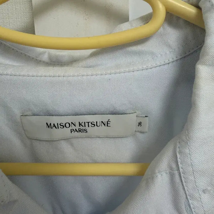 [BUNJANG] Maison Kitsune Fox Patch Shirt Sky Blue / 메종키츠네 폭스 패치 셔츠 하늘색