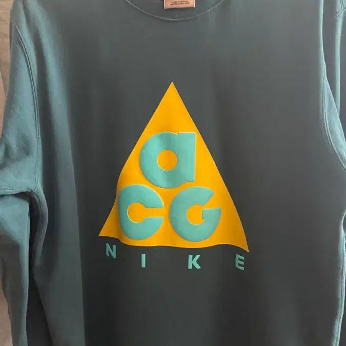 [BUNJANG] Nike ACG Green Logo Sweatshirt / NIKE ACG 로고 그린컬러 맨투맨 스웻셔츠