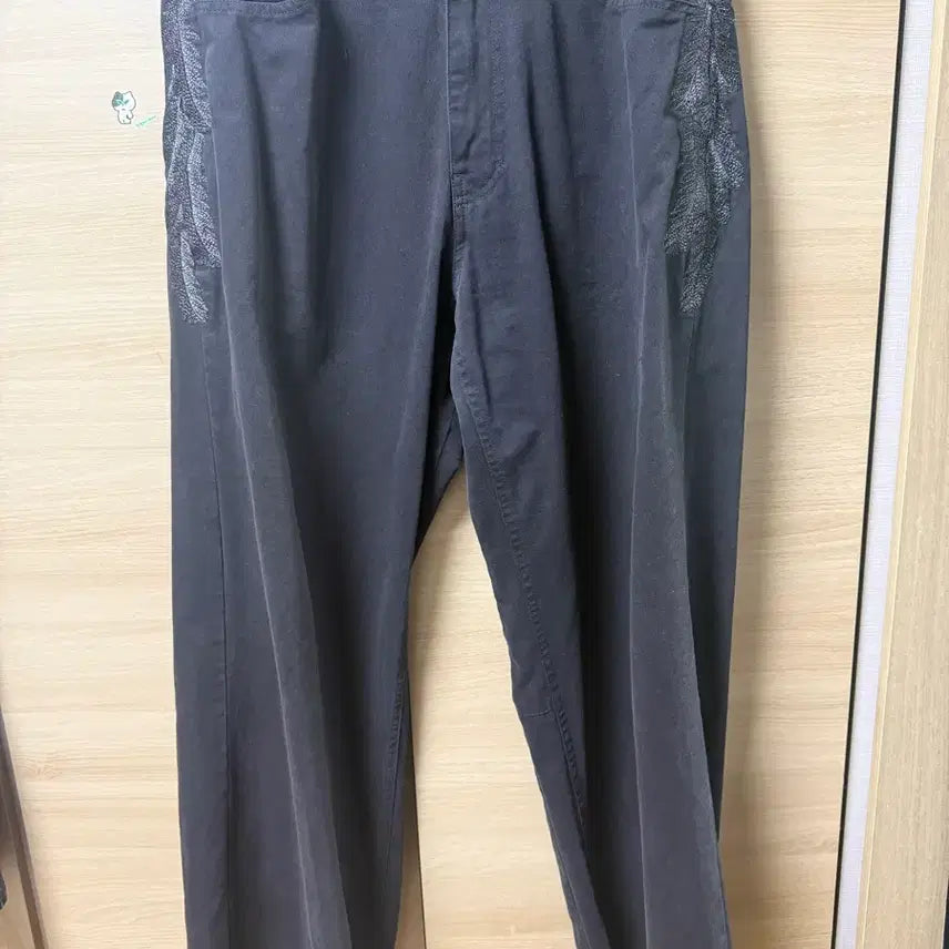 [BUNJANG] Polytelu Feather Goshima Deep Charcoal Pants / 1) 폴리테루 페더 고시마 딥차콜