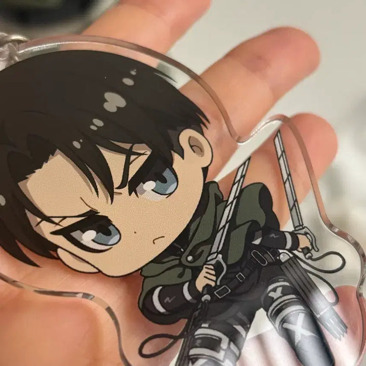 [BUNJANG] Attack on Titan Levi &amp; Erwin Acrylic Keyring Bundle Set / 진격거 리바이 엘빈 아크릴 키링 일괄 (개봉o)