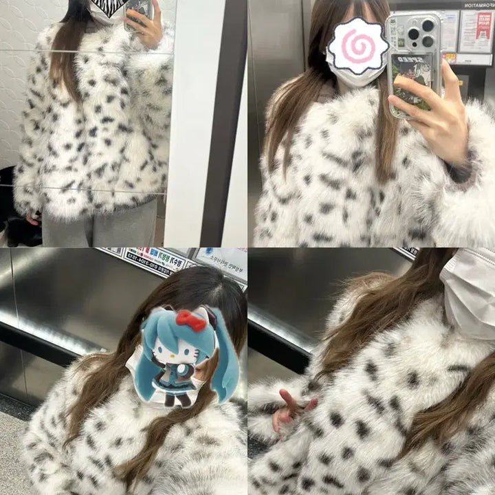 [BUNJANG] PEEP Dalmatian Reversible Fox Fur Bomber Jacket Coat / PEEP 달마시안 리버시블 폭스 퍼 봄버 자켓 코트 mist gray