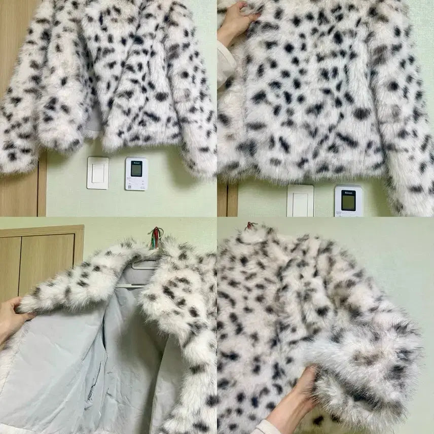 [BUNJANG] PEEP Dalmatian Reversible Fox Fur Bomber Jacket Coat / PEEP 달마시안 리버시블 폭스 퍼 봄버 자켓 코트 mist gray