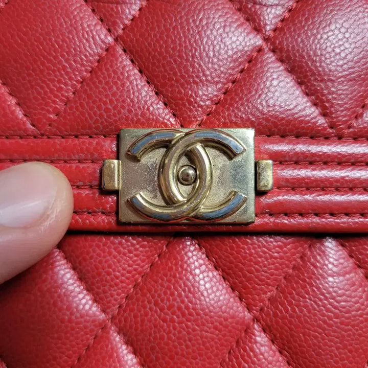 [BUNJANG] Chanel Boy Caviar Red Women&