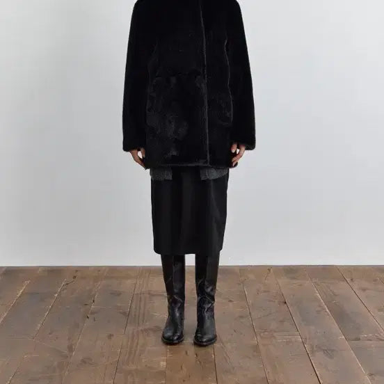 [BUNJANG] PUBLICKA X Nael Fur Half Coat Black / PUBLICKA X 퍼블리카엑스 Nael Fur Half Coat 블랙