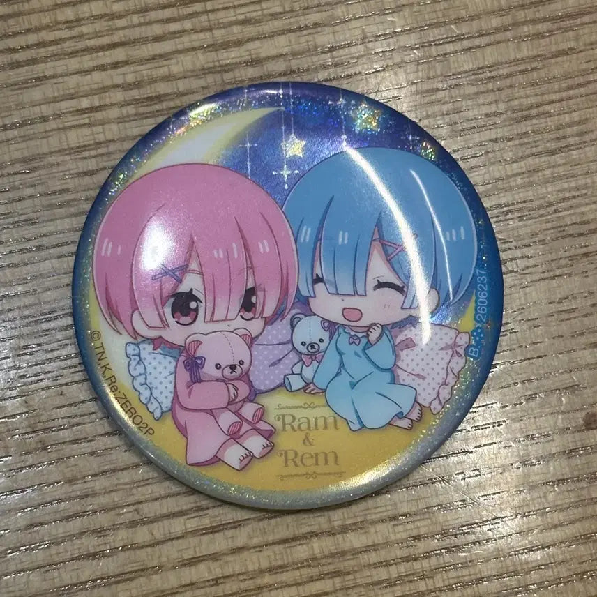 [BUNJANG] Re:Zero Rem & Ram Pajama Can Badge / 리제로 렘 람 파자마 캔뱃지