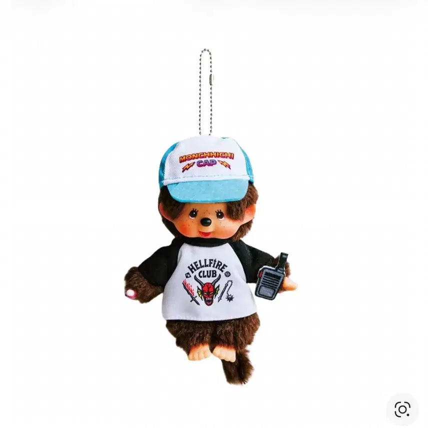 [BUNJANG] Monchhichi x Stranger Things Hellfire Club Keyring / 몬치치 X 기묘한 이야기 헬파이어 클럽 키링