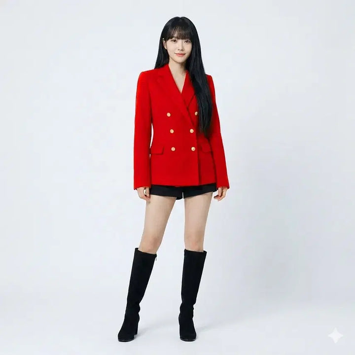 [BUNJANG] Red Jacket with Gold Buttons / 금장 단추 레드 재킷