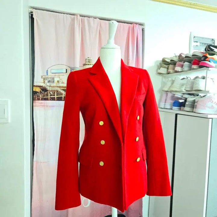 [BUNJANG] Red Jacket with Gold Buttons / 금장 단추 레드 재킷