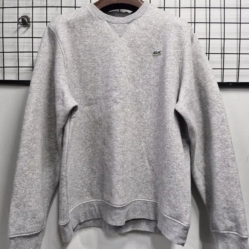 [BUNJANG] Lacoste Fleece Sweatshirt Gray / 100L 라코스테 기모 맨투맨 회색
