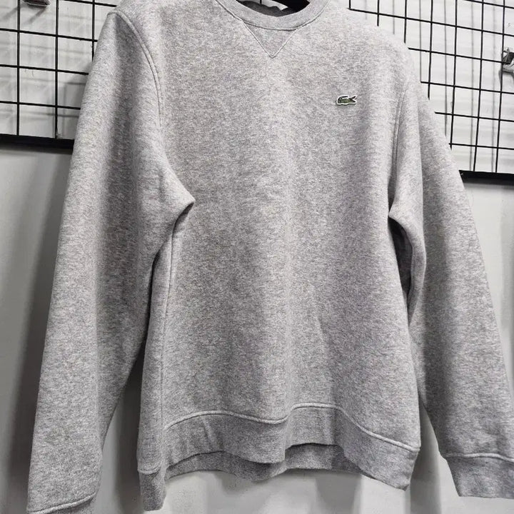[BUNJANG] Lacoste Fleece Sweatshirt Gray / 100L 라코스테 기모 맨투맨 회색