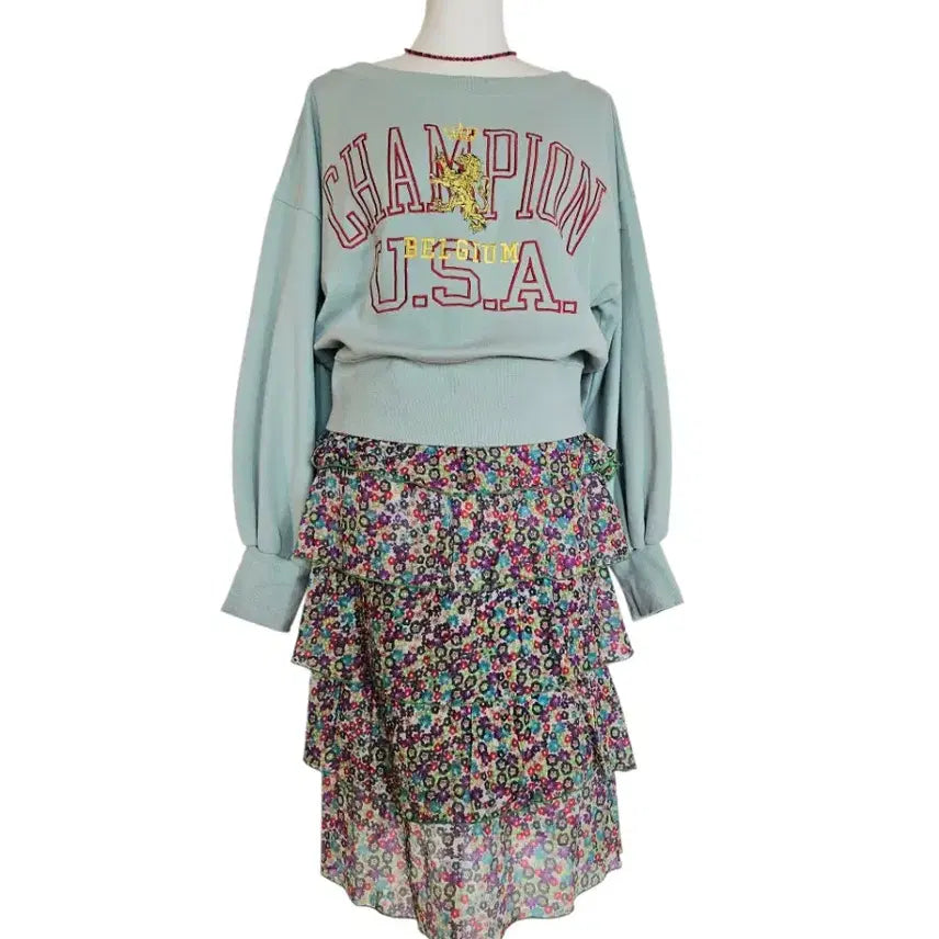 [BUNJANG] Mint Crop Sweatshirt / 민트 크롭 스웻셔츠